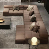 Trueliving Modern Dark Eight Seater Sofa Linen Finish 0.87D x 3.95W x 0.87H Meters